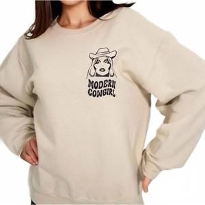 NEW RAG COMPANY modern cowgirl sweatshirt in beige